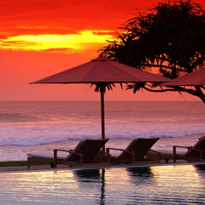 Pool And Beach At Sunset The Fortress Resort & Spa Sri Lanka Honeymoons