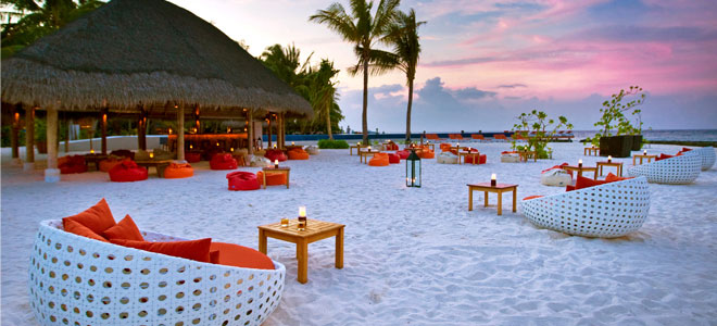 Kuramathi, Maldives, beach bar, indian ocean
