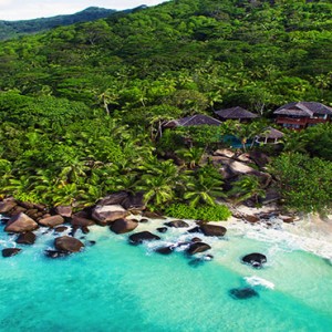 Hilton Seychelles Labriz Resort & Spa - Luxury Seychelles Honeymoon Packages - Silhouette Estates aerial view