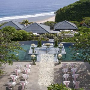 Bali Honeymoon Packages Jumana Bali Ungasan Resort Aerial View Of Wedding On Beach