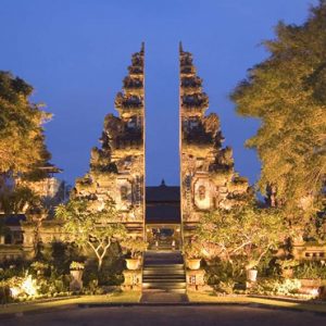 Bali Honeymoon Packages Nusa Dua Beach Hotel & Spa Hotel Gate At Night