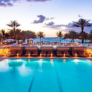 Miami Honeymoon Packages Eden Roc Miami Palladium Pool At Sunset