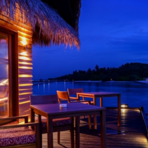 Adaaran Select Hudhuranfushi Maldives Honeymoon Packages Sunset Restaurant Exterior