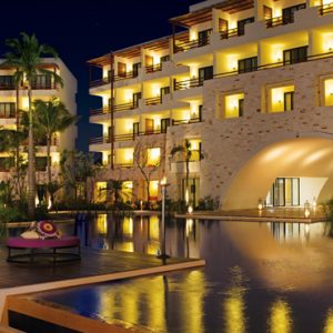 Mexico Honeymoon Packages Secrets Akumal Riviera Maya Exterior Night 2