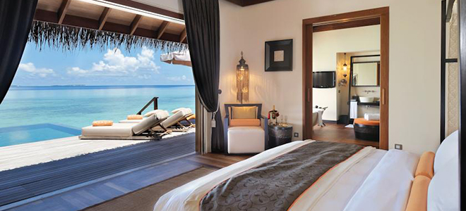 Ayada Maldives - Maldives Honeymoon Packages - water villa bedroom