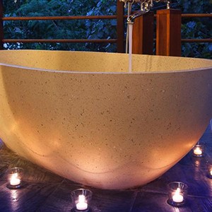Enchanted Island Resort - Seychelles Luxury Honeymoons - night time bath