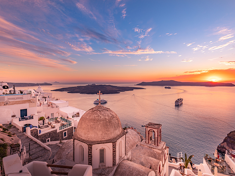 Proposal During Sunset In Santorini Romantic Locations To Propose