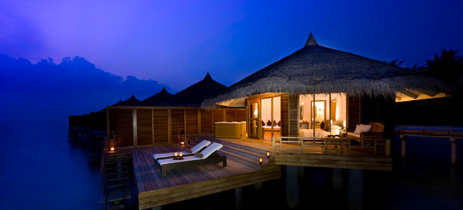 kuramathi island - Water Villas with Jacuzzi - night views