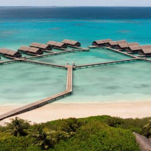 Maldives Honeymoon Packages Shangri La’s Villingili Resort And Spa Aerial View Of Water Villas