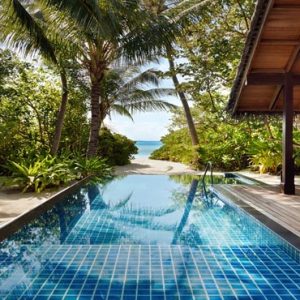 Maldives Honeymoon Packages Shangri La’s Villingili Resort And Spa Private Pool And Beach Entrance From The Beach Villa