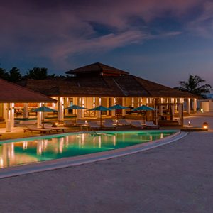 Pool Aerial At Night Cinnamon Hakuraa Huraa Maldives Honeymoons