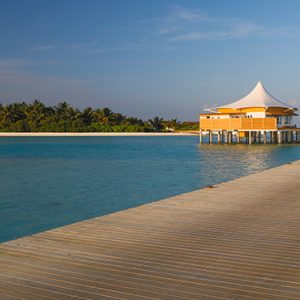 Water Bungalow Walkway Cinnamon Hakuraa Huraa Maldives Honeymoons