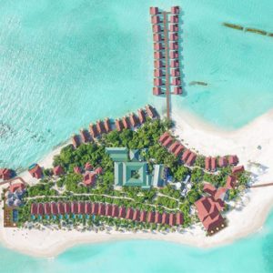 Aerial Island Dhigufaru Island Resort Maldives Honeymoons