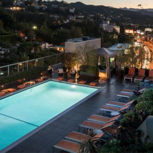 Los Angeles Honeymoon Packages Andaz West Hollywood Pool At Night