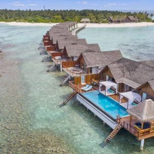 Maldives Honeymoon Packages Furaveri Island Maldives Aerial View Of Overwater Bungalows1