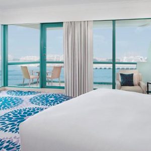 Dubai Honeymoon Packages Hilton Dubai Jumeirah Beach King Corner Alcove Room Sea View Bedroom