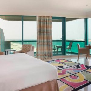 Dubai Honeymoon Packages Hilton Dubai Jumeirah Beach King Corner Alcove Room Sea View Bedroom 2