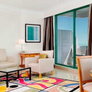 Dubai Honeymoon Packages Hilton Dubai Jumeirah Beach King Panoramic Suite With Sea View Living Room