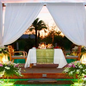 Thailand Honeymoon Packages The Sarojin Khao Lak Private Dining1