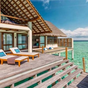 Four Seasons Resorts at Landaa Giraavaru - Maldives Luxury Honeymoon Packages - Sunset Water Villa deck