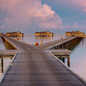 Maldives Honeymoon Packages Gili Lankanfushi Overwater Villas Jetty At Sunset