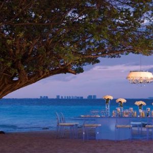 Mexico Honeymoon Packages Dreams Sands Cancun Resort And Spa Beach Wedding Dinner Reception Under The Tree