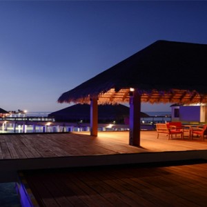 Adaaran Prestige Vadoo - Luxury Maldives Honeymoon Packages - dining at night
