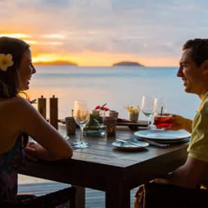 sunset dining - Kokomo Island resort - Luxury Fiji honeymoons