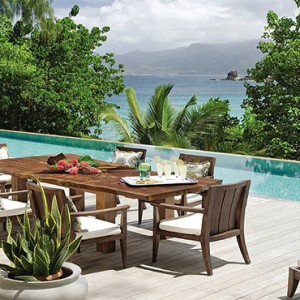 Four Seasons Resort Seychelles - Luxury Seychelles Honeymoon packages - breakfast by pool