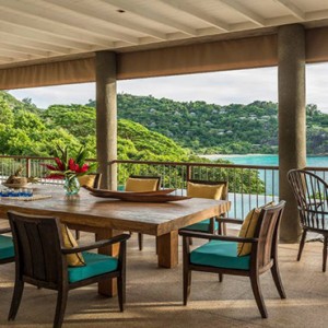 Four Seasons Resort Seychelles - Luxury Seychelles Honeymoon packages - villa dining area