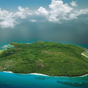 Fregate Island Private - Luxury Seychelles Honeymoon Packages - aerial view of island