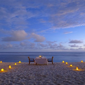 Fregate Island Private - Luxury Seychelles Honeymoon Packages - candlelit dinner on beach1