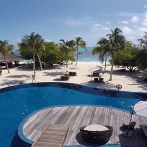 Hideaway Beach Resort and Spa - Luxury Maldives honeymoon packages - aerial view pool