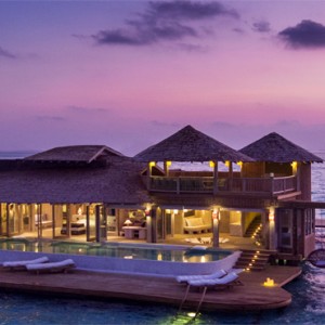 Soneva Jani - Maldives Luxury Honeymoon packages - villa sunset night view