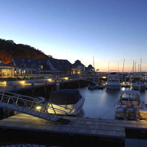 Anchorage Port Stephens - Luxury Australia Honeymoon packages - marina at night