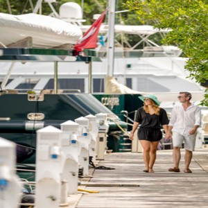 Capella Marigot Bay Resort and Spa - Luxury St Lucia honeymoon packages - Marina Dock