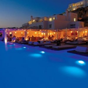 Greece Honeymoon Packages Cave Tagoo Mykonos Pool At Night