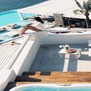 Greece Honeymoon Packages Cave Tagoo Mykonos Suite With Outdoor Hot Tub4