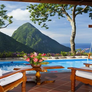 pool deck - Ladera St Lucia - Luxury St Lucia Honeymoon