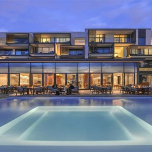 Nikki Beach Resort and Spa - Luxury Dubai Honeymoon Packages - pool at night1
