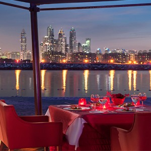 Rixos The Palm Dubai - Luxury Dubai Honeymoon Packages - dining with a view