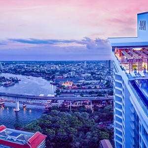 Thailand Honeymoon Packages Avani Riverside Bangkok Hotel Aerial View At Night