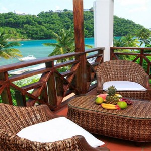 Marigot Beach Club - Luxury St Lucia honeymoon packages - Terrace view