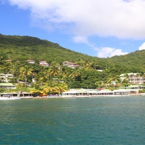 Marigot Beach Club - Luxury St Lucia honeymoon packages - aerial view of hotel