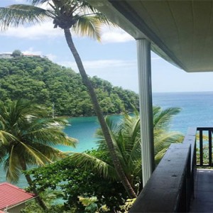 Marigot Beach Club - Luxury St Lucia honeymoon packages - balcony view