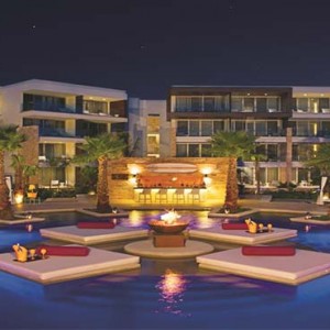 Breathless Riviera Cancun resort and spa - Luxury Mexico Honeymoon packages - exterior at night