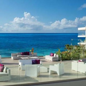 Breathless Riviera Cancun resort and spa - Luxury Mexico Honeymoon packages - purple roof terrace