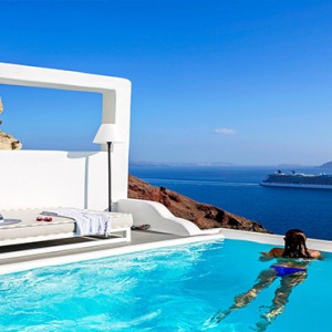 Charisma Suites Santorini - Luxury Greece Honeymoon packages - pool and stunning view