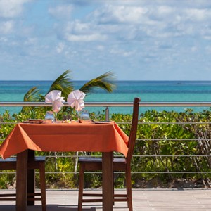 Acajou Beach Resort - Luxury Seychelles Honeymoon Packages -Dining with a view