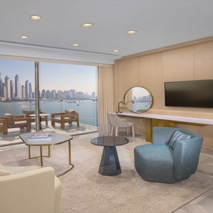 One bedrom suite living room - FIVE Palm jumeirah Dubai - Luxury Dubai Honeymoon Packages